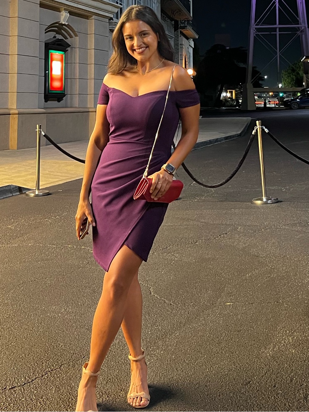 Stylish Purple Asymmetrical Dress